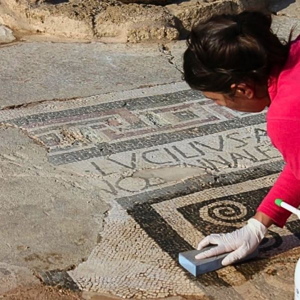Parco di Capo Colonna, riapre il Balneum con il Mosaico dei Delfini