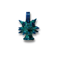 Riccio verde e blu piccolo realizzato a mano – Ceramica di Seminara