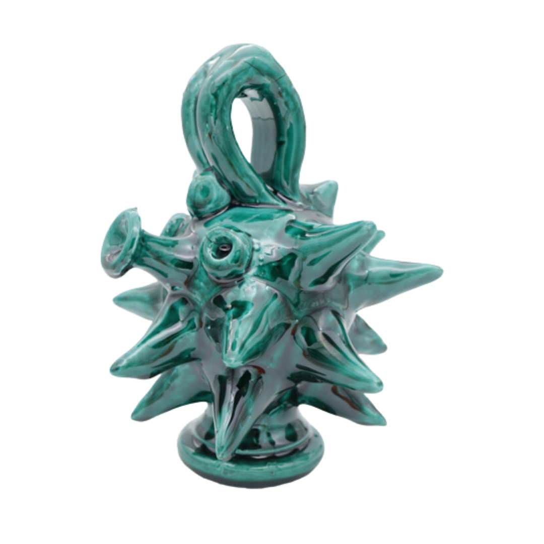 Acquista online Riccio verde piccolo realizzato a mano – Ceramica di Seminara