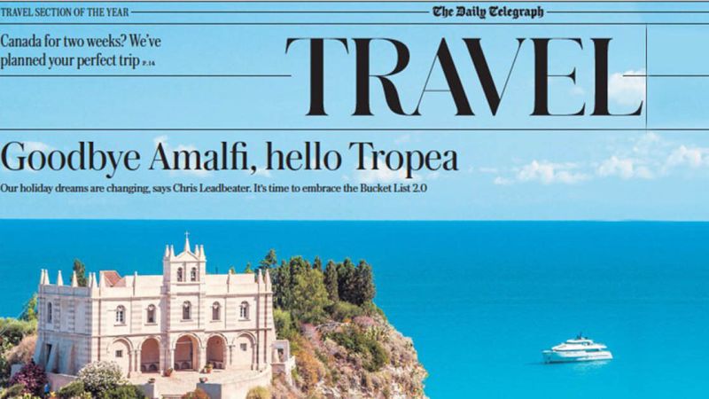 Copertina Telegraph e1680683456748 a184a29c - Macri: Tropea è identitaria, distintiva, autentica. Grazie The Daily Telegraph - 1 Macri: Tropea è identitaria, distintiva, autentica. Grazie The Daily Telegraph