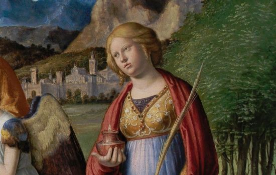 Santa Lucia Cima da Conegliano Riposo durante la fuga in Egitto con i santi Giovanni Battista e Lucia Lisbona Calouste Gulbenkian b c5481117 - Meraviglie di Calabria - 29