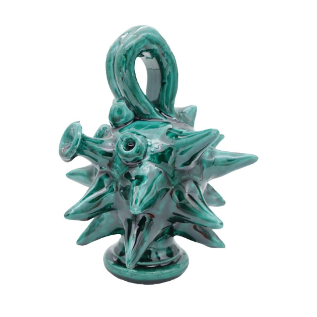 Acquista online Riccio verde piccolo realizzato a mano – Ceramica di Seminara
