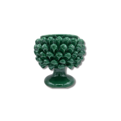 Pigna portavaso verde realizzato a mano – Ceramica di Seminara