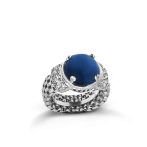 Anello Maglia Morbida con Pietra Cianite - Michele Affidato