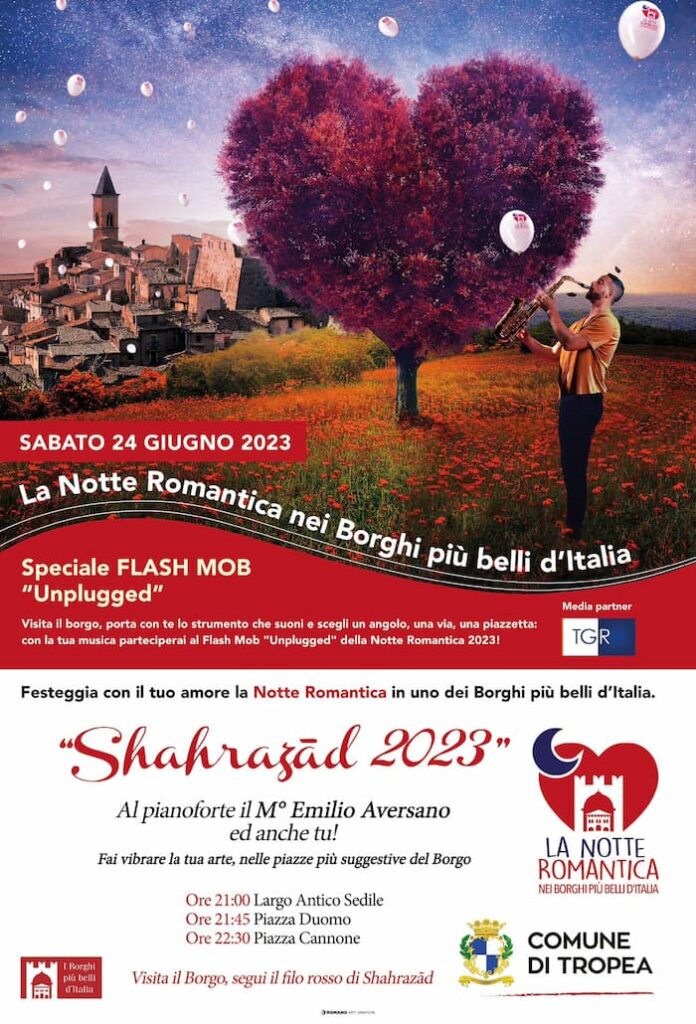Tropea La notte romantica 2023 dei Borghi piu belli dItalia 24 Giugno 2023 locandina - Gli appuntamenti del weekend in Calabria - 5 Tropea La notte romantica 2023 dei Borghi piu belli dItalia 24 Giugno 2023 locandina - Meraviglie di Calabria - 4