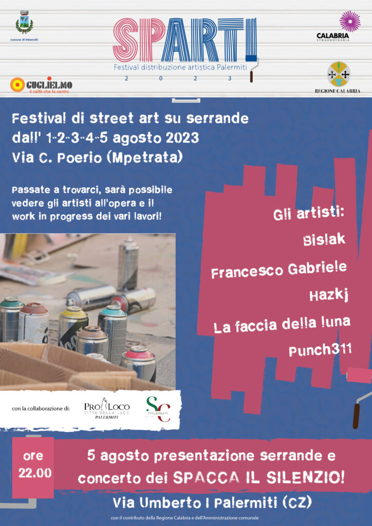 locandina Sparti 23 01 - A Palermiti la nuova edizione di Sparti Festival Street Art - 3 locandina Sparti 23 01 - Meraviglie di Calabria - 2