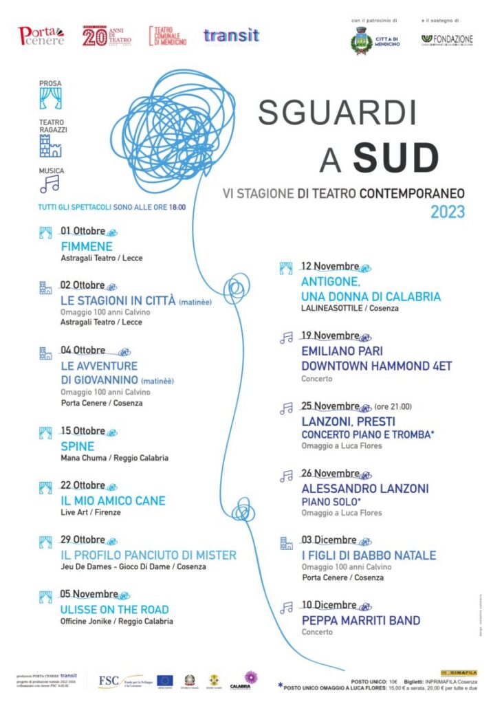 sguardi a sud locandina - Mendicino, la nuova stagione teatrale di una città che non è invisibile - 3 sguardi a sud locandina - Meraviglie di Calabria - 2