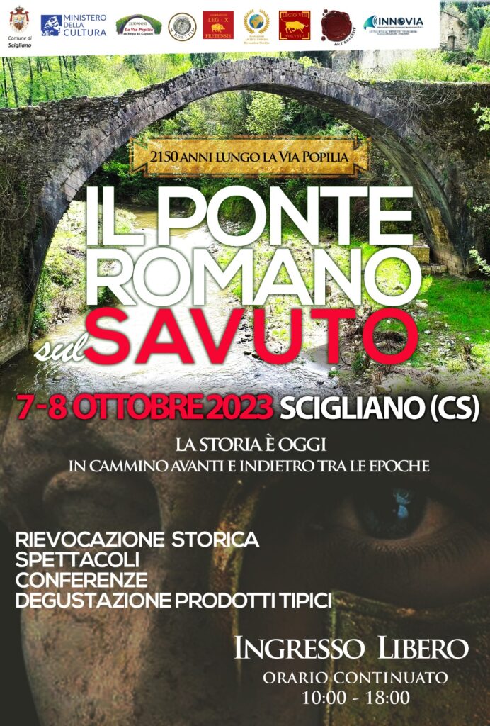 Locandina Ponte romano 2023 - Se la storia si ripete: Annibale vs Roma, sul Ponte Romano di Scigliano - 7 Locandina Ponte romano 2023 - Meraviglie di Calabria - 6
