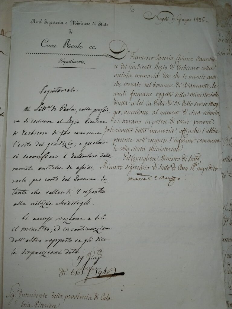 documento archivion - Quel tesoro ritrovato e perduto di Cirella: l'Archivio di Stato di Cosenza alla BMTA - 3 documento archivion - Meraviglie di Calabria - 2