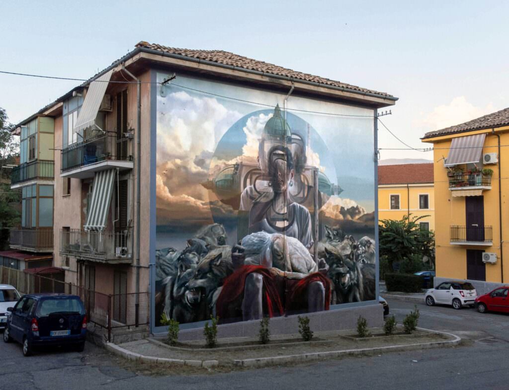 vesod murales intero - Materico, estetico e di movimento: Vesod dipinge Cosenza - 3 vesod murales intero - Meraviglie di Calabria - 2
