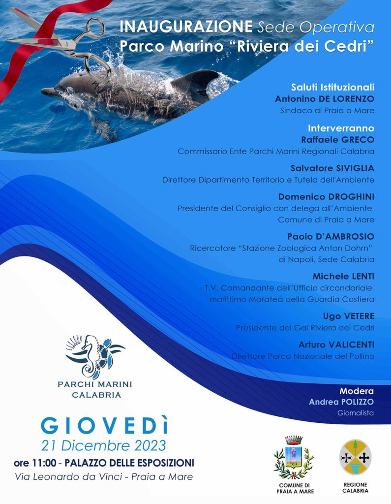 Evento 21 Dicembre Sede Praia a Mare copia - Nella Calabria delle meraviglie sommerse: a Praia a Mare la sede del Parco Marino Riviera dei Cedri - 21 Evento 21 Dicembre Sede Praia a Mare copia - Meraviglie di Calabria - 20
