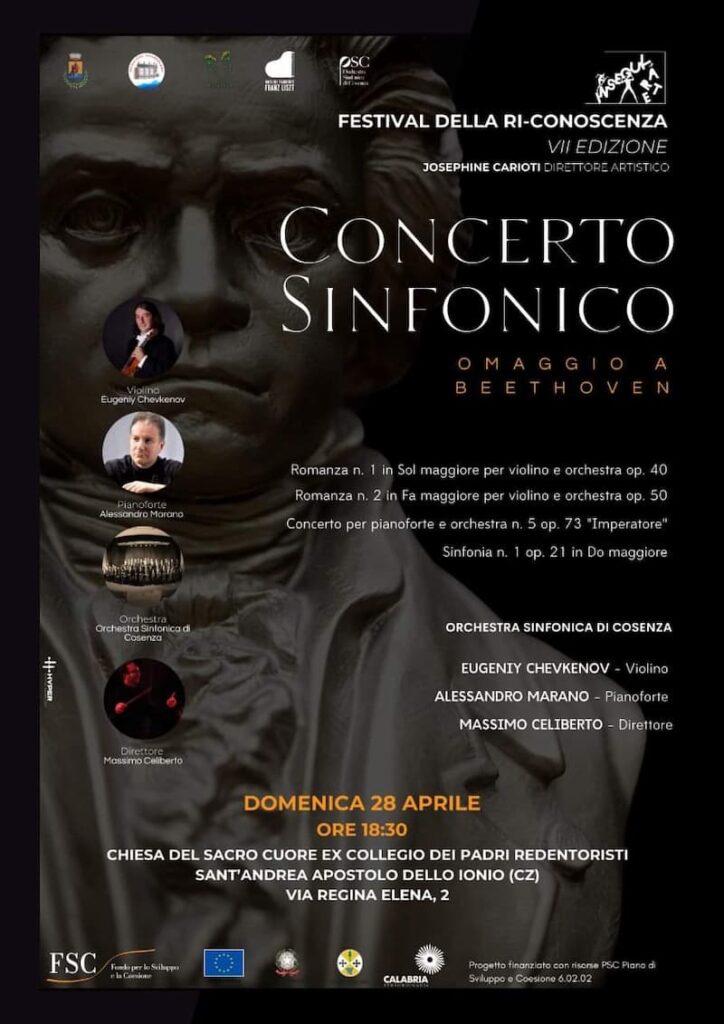Festival della Ri Conoscenza VII Edizione Concerto Sinfonico omaggio a Beethoven 28 Aprile 2024 Chiesa del Sacro Cuore SantAndrea Apostolo dello Ionio locandina - Meraviglie di Calabria - 107
