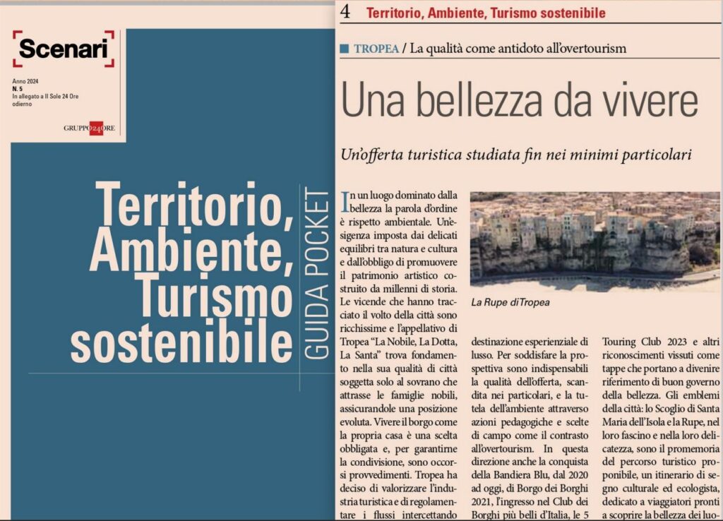 Tropea sul Sole - Turismo di qualità come rimedio all’overtourism, Tropea finisce sul Sole 24 Ore - 3 Tropea sul Sole - Meraviglie di Calabria - 2