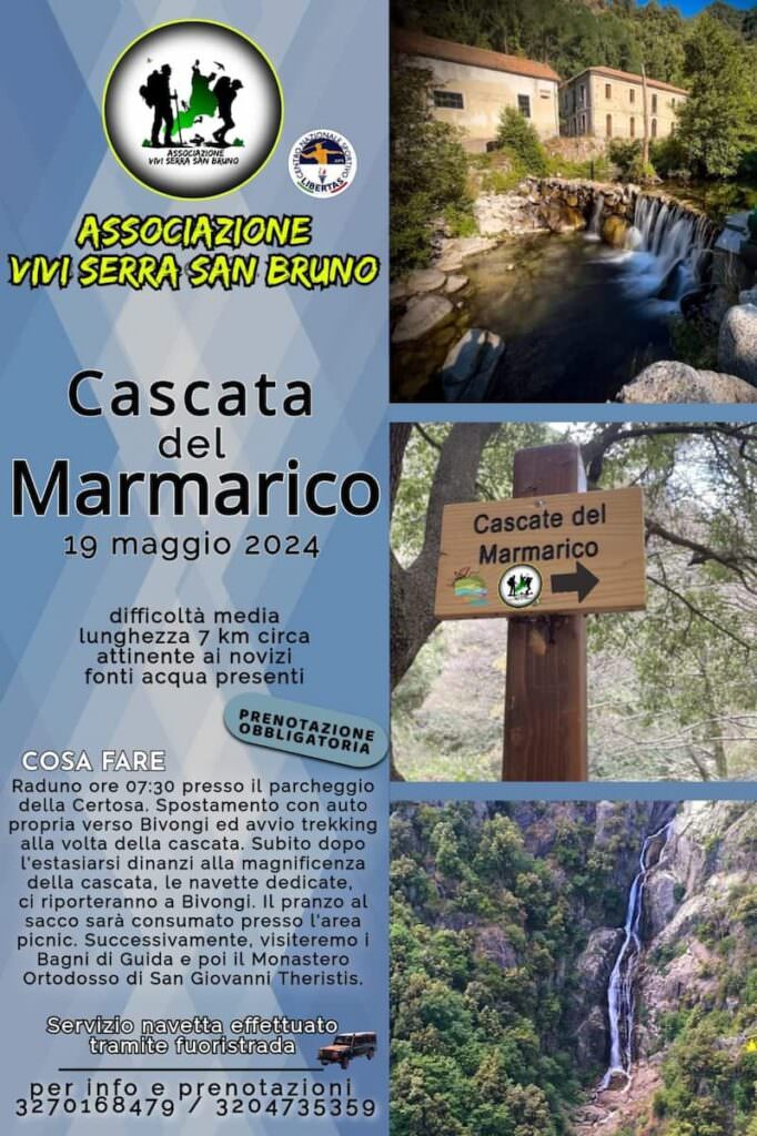 Escursione alla Cascata del Marmarico 19 Maggio 2024 Certosa Serra San Bruno - Gli appuntamenti del weekend in Calabria - 11 Escursione alla Cascata del Marmarico 19 Maggio 2024 Certosa Serra San Bruno - Meraviglie di Calabria - 10