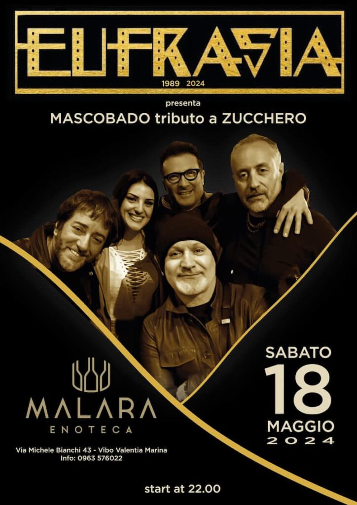 Tributo a Zucchero Fornaciari 18 Maggio 2024 Malara Enoteca Vibo Valentia - Gli appuntamenti del weekend in Calabria - 9 Tributo a Zucchero Fornaciari 18 Maggio 2024 Malara Enoteca Vibo Valentia - Meraviglie di Calabria - 8