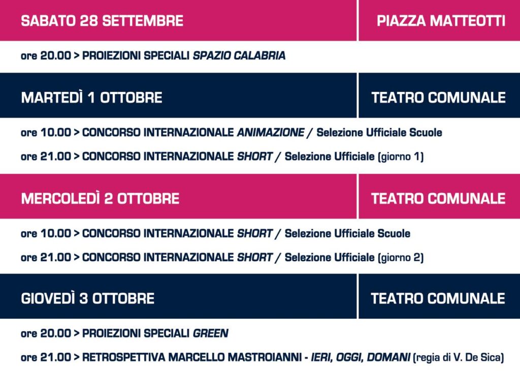 Programma JFF - Jonio Film Festival, grande evento a Cassano J. - 5 Programma JFF - Meraviglie di Calabria - 4