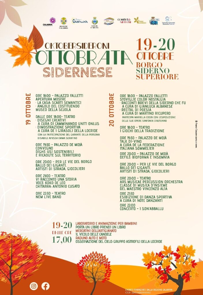 Locandina Generale Ottobrata - Ottobrata Sidernese, l'antica Motta Sideroni si veste d'autunno - 3 Locandina Generale Ottobrata - Meraviglie di Calabria - 2