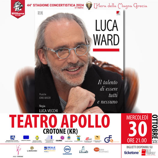 Locandina Luca Ward 30 ottobre - Teatro, all’Apollo di Crotone in scena Luca Ward - 5 Locandina Luca Ward 30 ottobre - Meraviglie di Calabria - 4