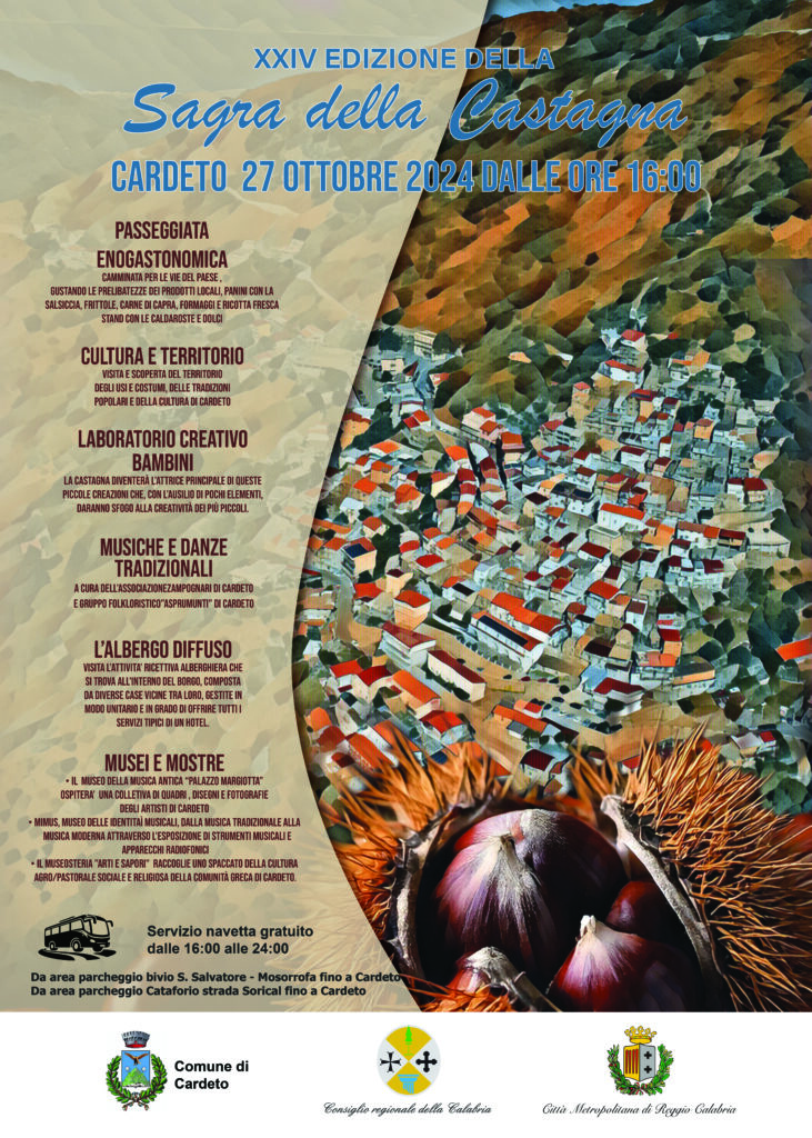 Locandina manifesto sagra castagna Cardeto - Bellezze d'autunno, a Cardeto la tradizionale Sagra della Castagna - 3 Locandina manifesto sagra castagna Cardeto - Meraviglie di Calabria - 2