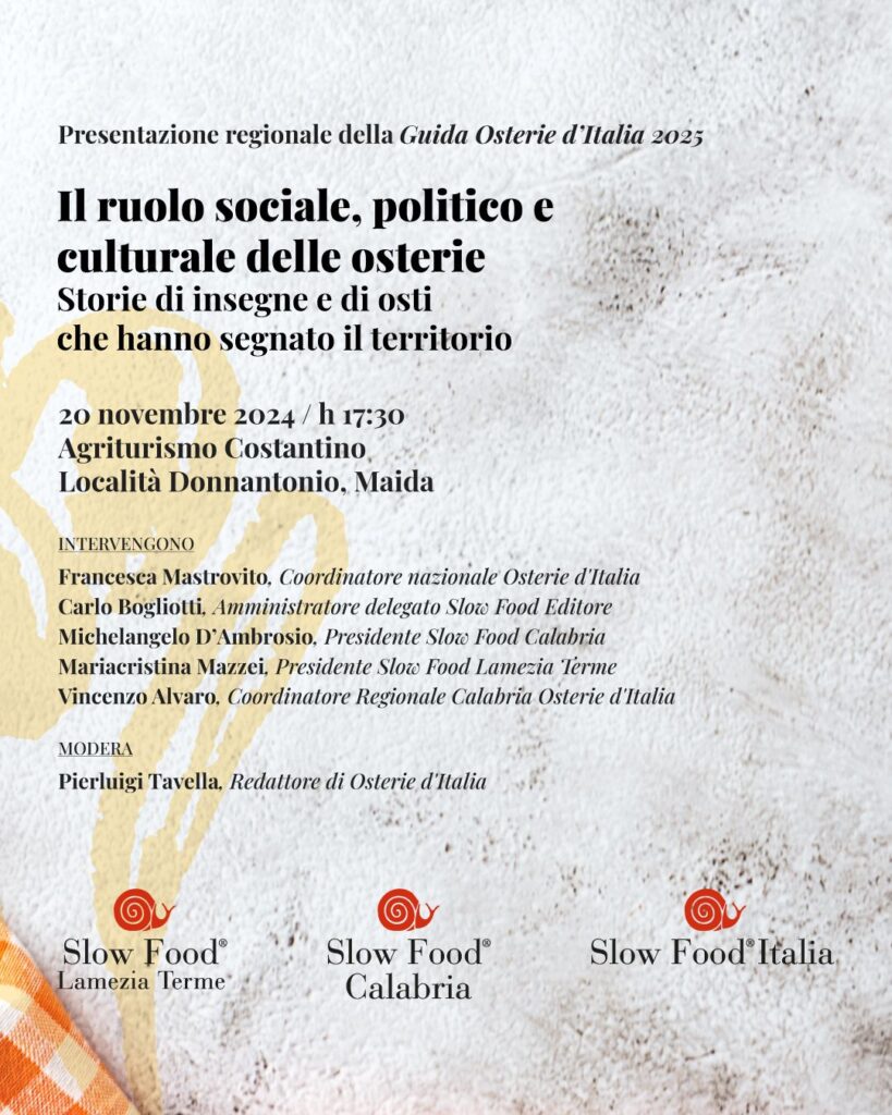 Osterie Calabria 1 - Osterie d'Italia 2025, la guida di Slow Food Editore si presenta in Calabria - 5 Osterie Calabria 1 - Meraviglie di Calabria - 4