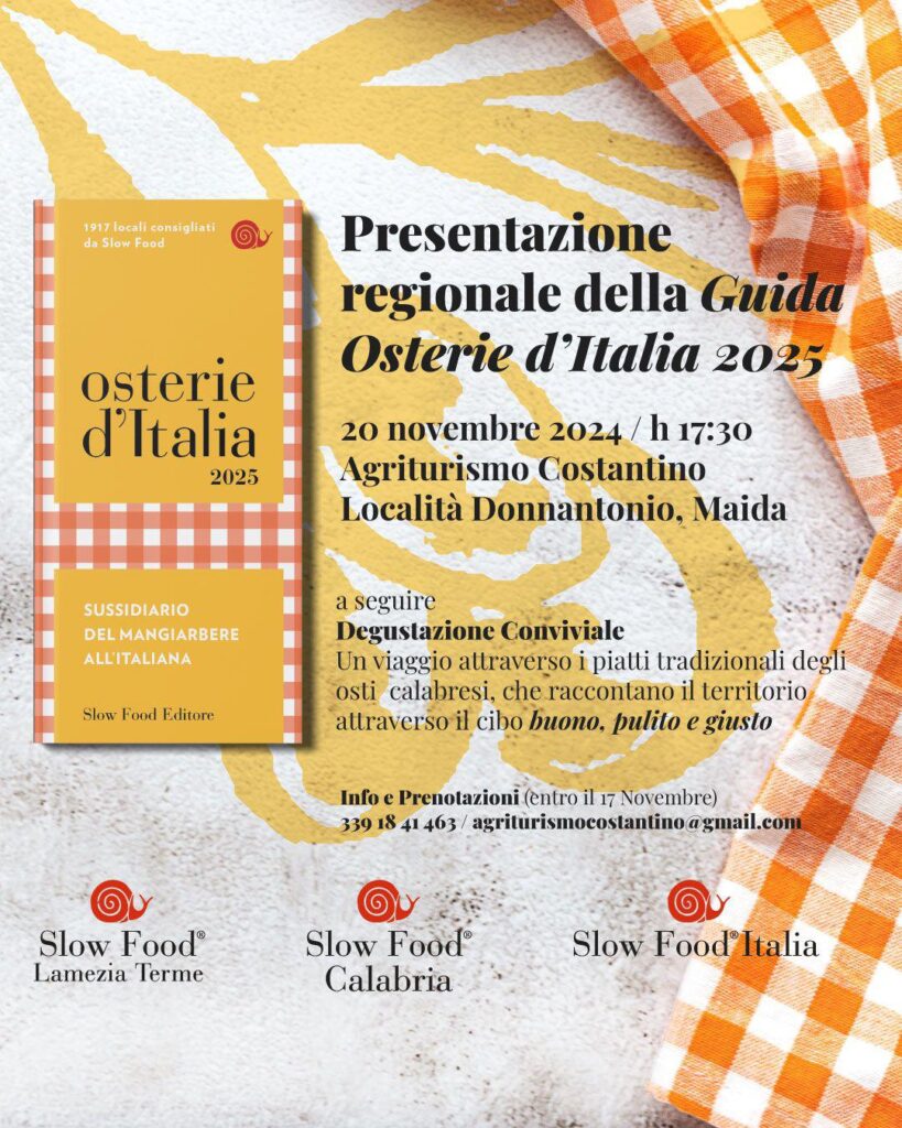 Osterie Calabria def - Osterie d'Italia 2025, la guida di Slow Food Editore si presenta in Calabria - 3 Osterie Calabria def - Meraviglie di Calabria - 2