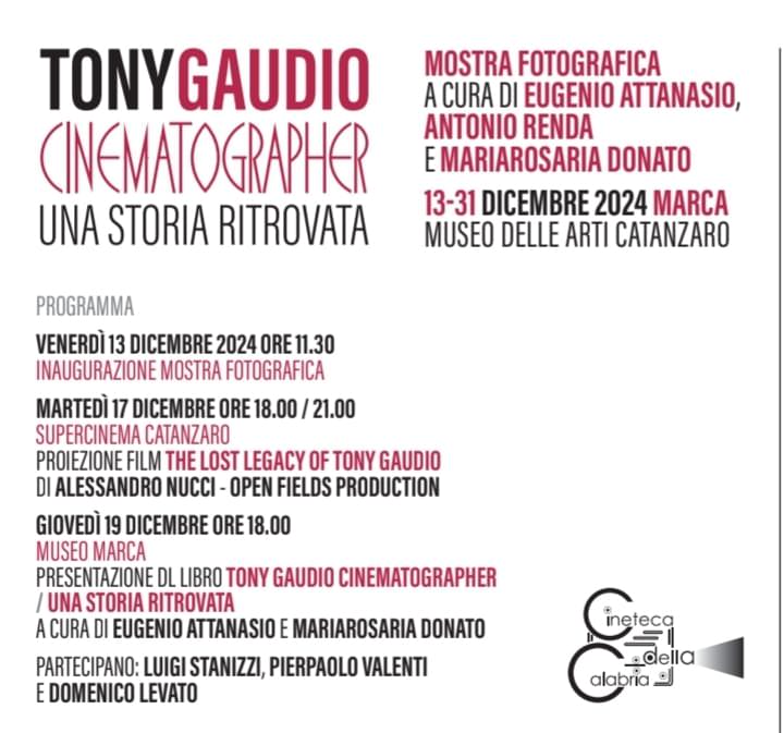 Mostra Marca Tony Gaudio - Doppio appuntamento del film su Tony Gaudio a Catanzaro - 7 Mostra Marca Tony Gaudio - Meraviglie di Calabria - 6