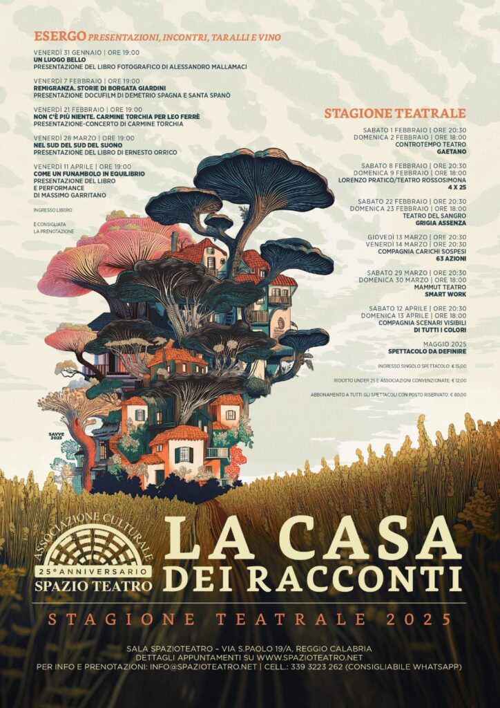 Locandina spazio teatro - SpazioTeatro, per i 25 anni si inizia con La Casa dei Racconti - 3 Locandina spazio teatro - Meraviglie di Calabria - 2
