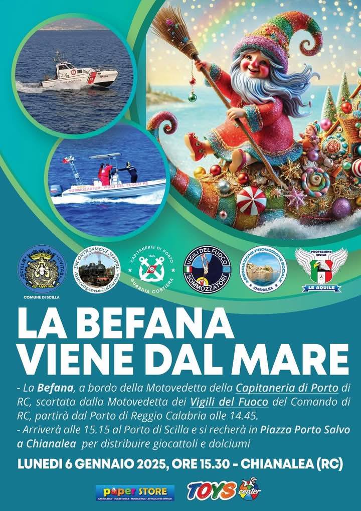locandina befana scilla - A Scilla lo spettacolo della Befana che arriva dal mare - 3 locandina befana scilla - Meraviglie di Calabria - 2