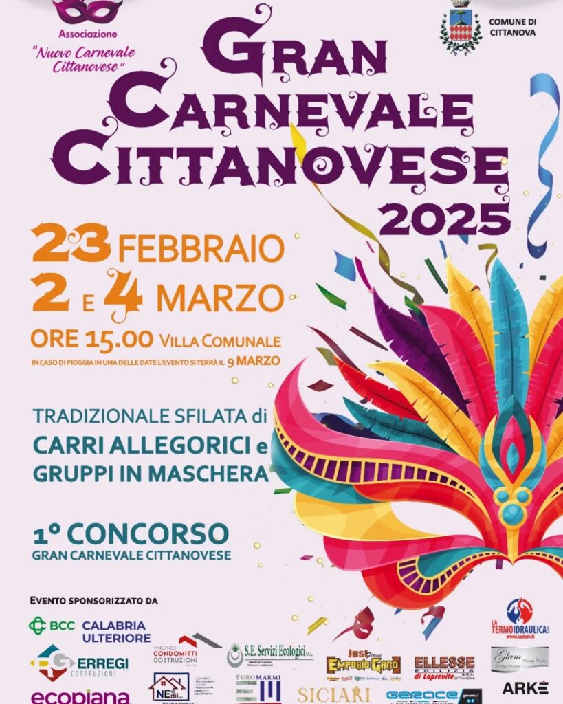 locandina carnevale cittanova - Cittanova, da oggi sfila la magia del suo antico Carnevale - 5 locandina carnevale cittanova - Meraviglie di Calabria - 4