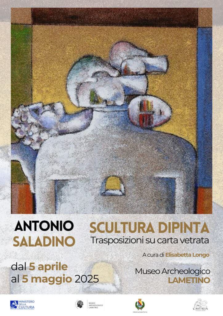 locandina Antonio Saladino - L'arte di Antonio Saladino in mostra al Museo Archeologico di Lamezia - 5 locandina Antonio Saladino - Meraviglie di Calabria - 4