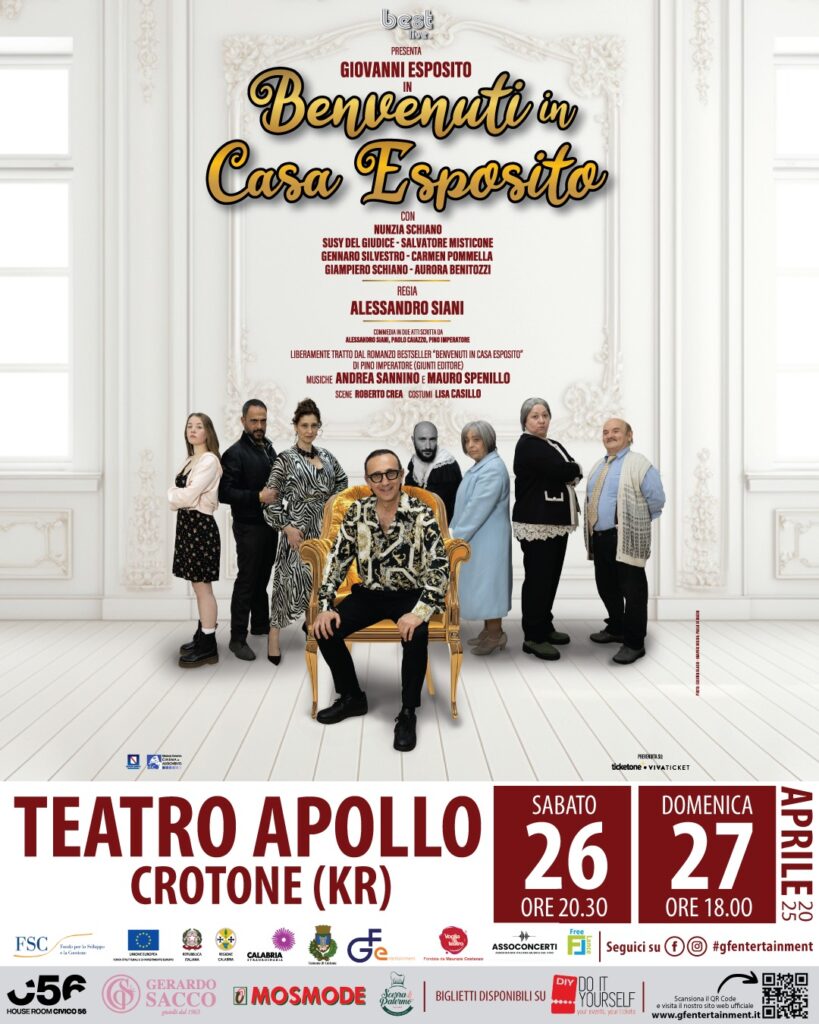 Crotone Benvenuti in Casa Esposito - Crotone, 'Voglia di Teatro' chiude con 'Benvenuti in Casa Esposito' - 3 Crotone Benvenuti in Casa Esposito - Meraviglie di Calabria - 2