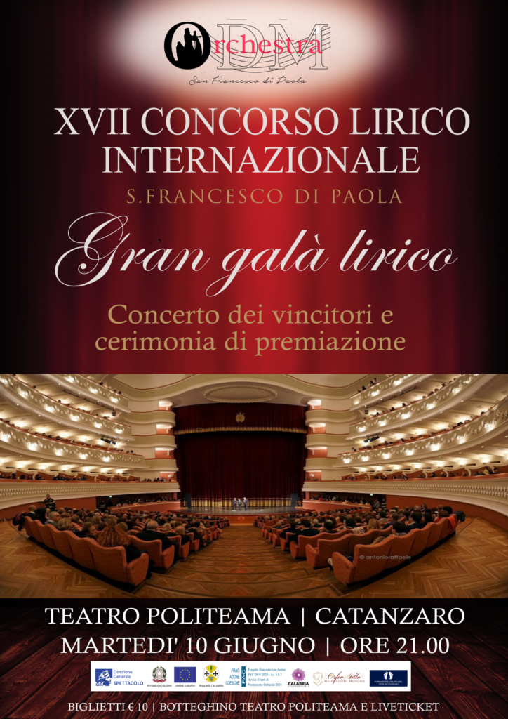 Locandina Serata di gala 2025 - Lirica, talenti internazionali al Concorso San Francesco di Paola - 3 Locandina Serata di gala 2025 - Meraviglie di Calabria - 2