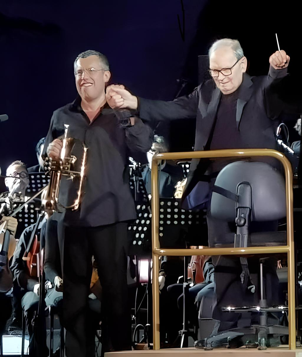 Nello Salza con Ennio Morricone 2 a - Festival EXIT, a Bagnara l'omaggio a Morricone sulle note di Nello Salza - 3 Nello Salza con Ennio Morricone 2 a - Meraviglie di Calabria - 2