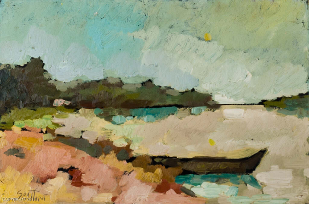 Sulle rive del Po Dipinto di Claudio Spattini - Meraviglie di Calabria - 8