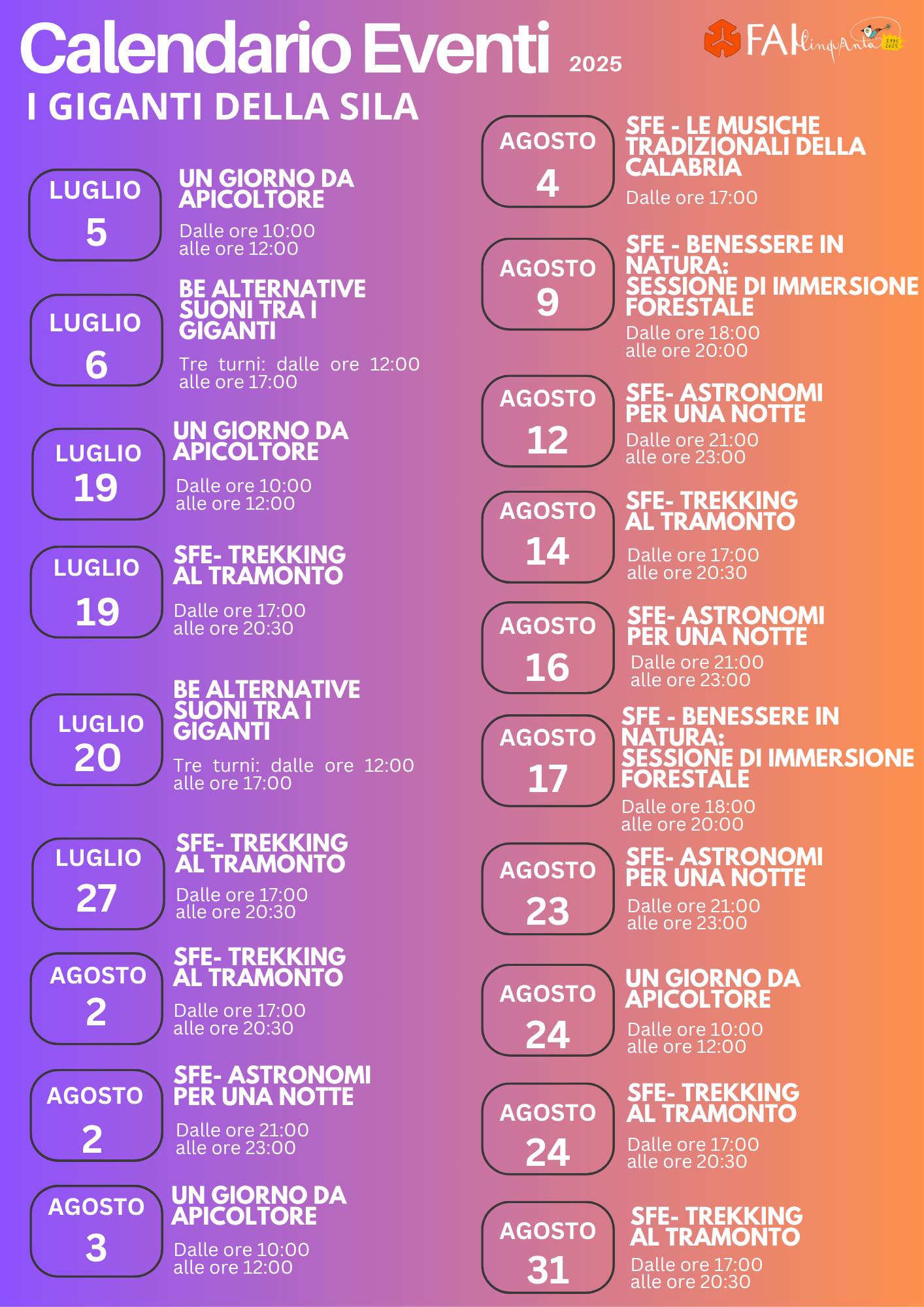 Locandina sere fai estate 2025 1 - Meraviglie di Calabria - 63