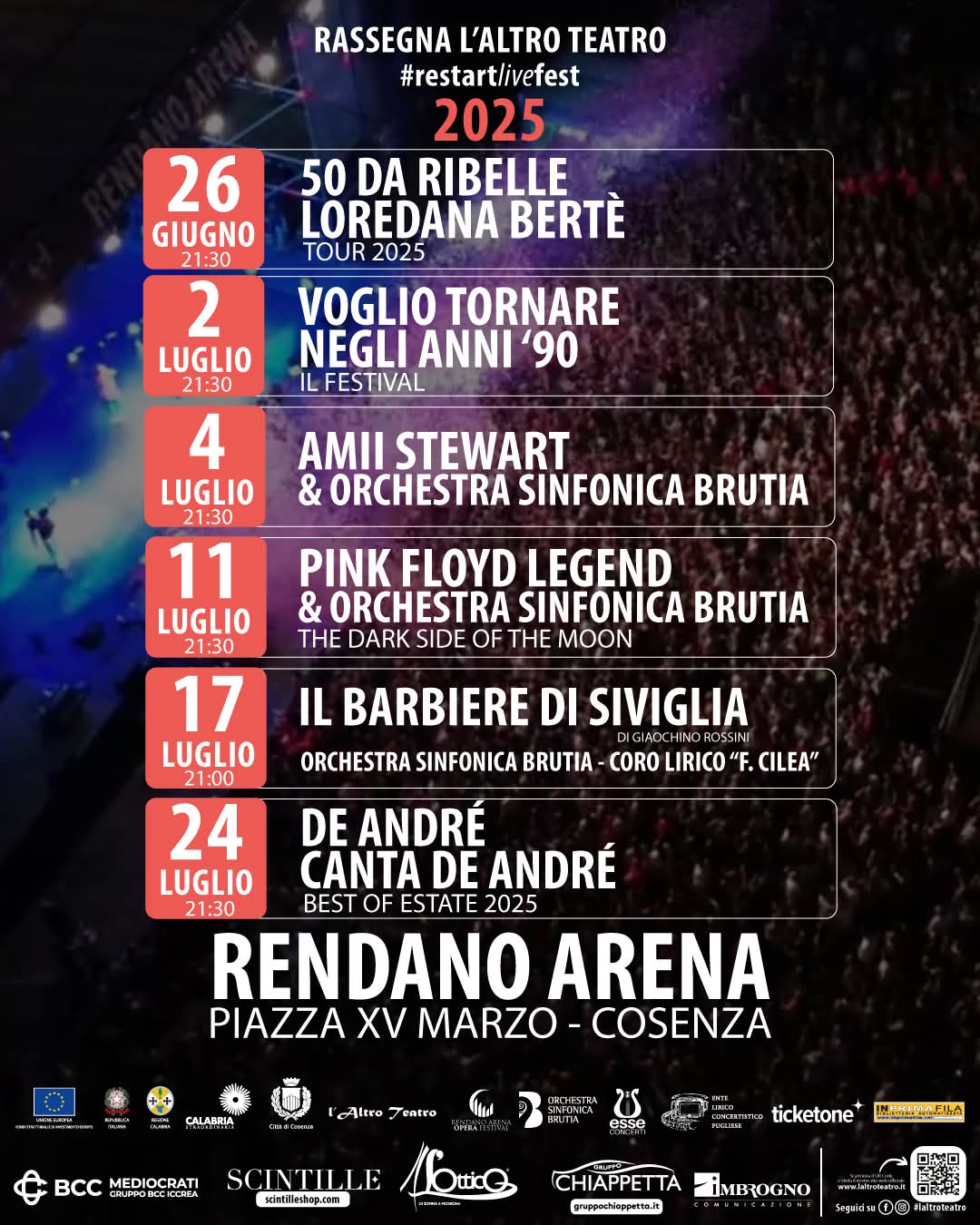Rendano Arena Programma - Amii Stewart, la regina della musica dance sul palco di #Restartlivefest - 5 Rendano Arena Programma - Meraviglie di Calabria - 4