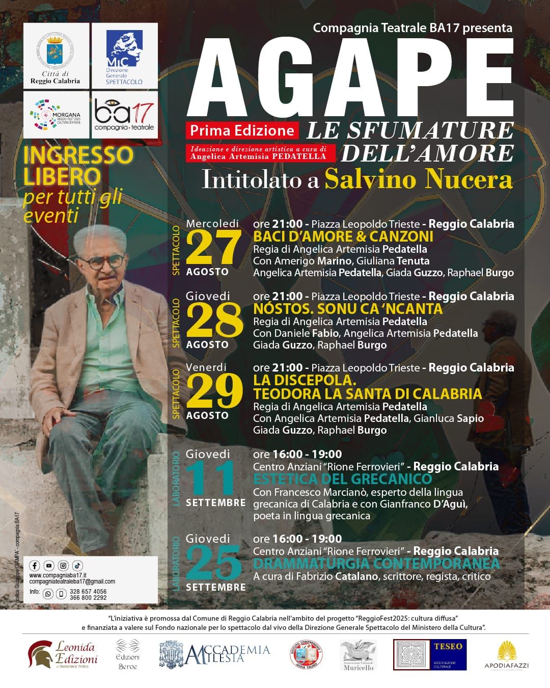 Locandina agape - Agape, a Reggio il festival dell'amore dedicato a Salvino Nucera - 3 Locandina agape - Meraviglie di Calabria - 2