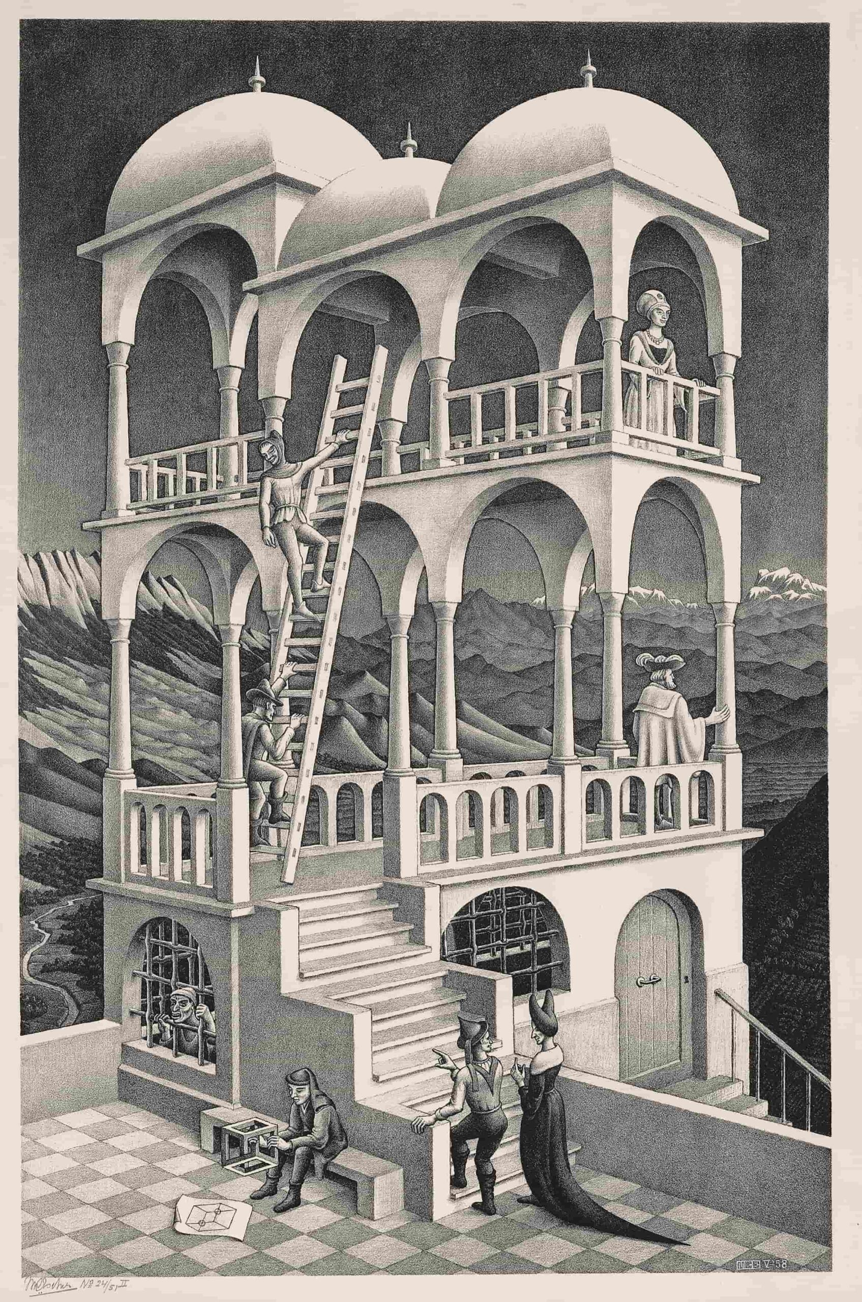 Escher 04 Belvedere scaled - Reggio, al Palazzo della Cultura la mostra dei mondi capovolti di Escher - 3 Escher 04 Belvedere scaled - Meraviglie di Calabria - 2