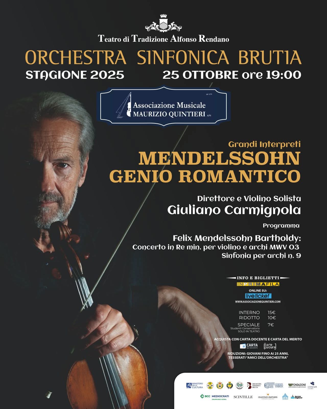 Loc OSB Concerto 25 ottobre - Il violino di Carmignola e l'Orchestra Bruzia per il romantico Mendelssohn - 3 Loc OSB Concerto 25 ottobre - Meraviglie di Calabria - 2