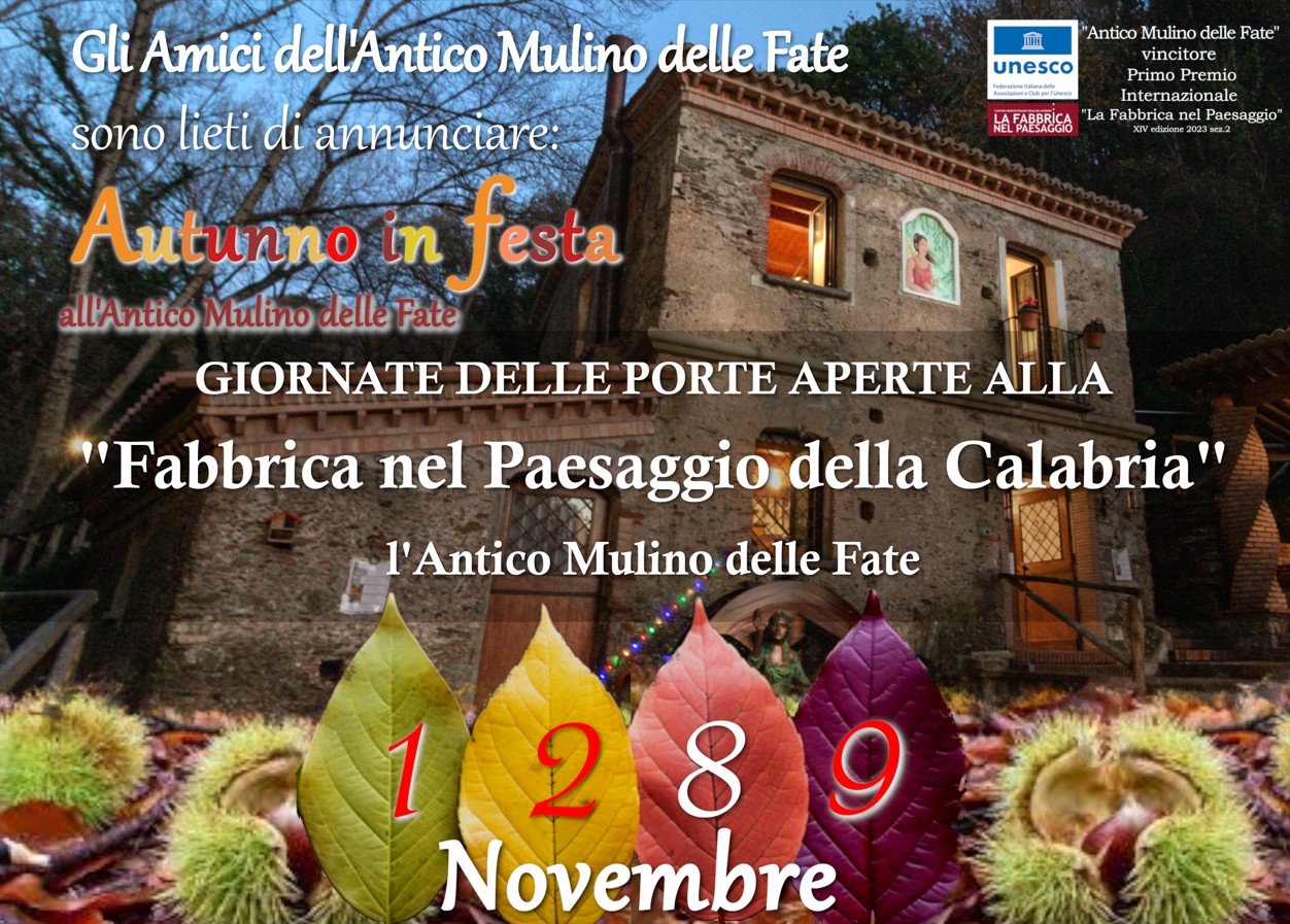 locandina autunno in festa 2025 per social - "Macinare cultura", autunno in festa all’antico Mulino delle Fate - 3 locandina autunno in festa 2025 per social - Meraviglie di Calabria - 2