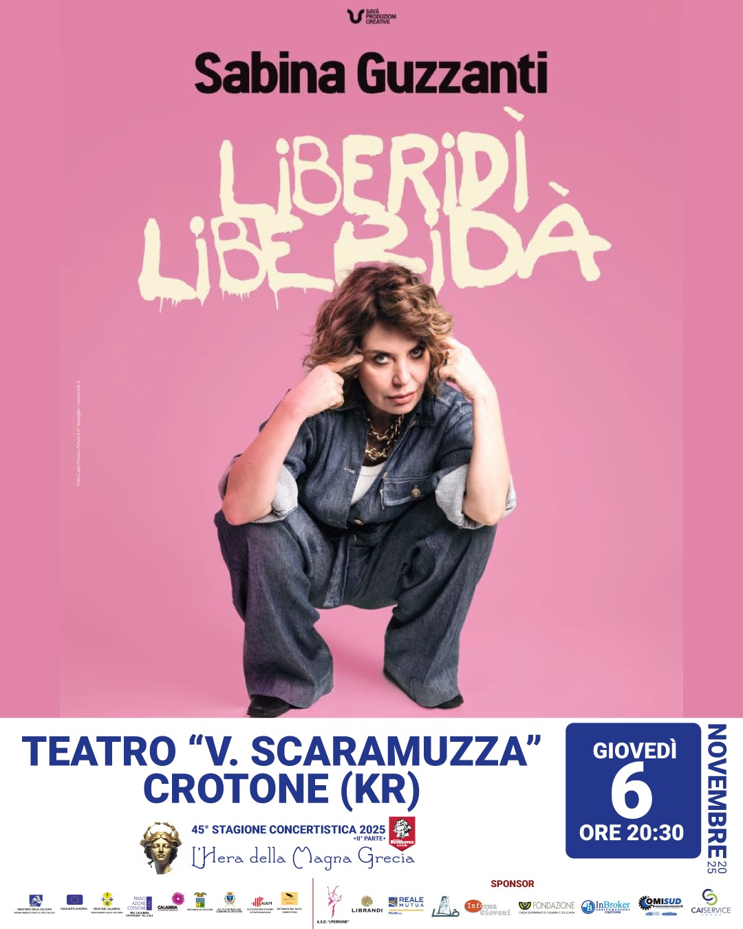 Guzzanti 6 novembre - Sabina Guzzanti allo Scaramuzza di Crotone con "Liberidì Liberidà" - 3 Guzzanti 6 novembre - Meraviglie di Calabria - 2