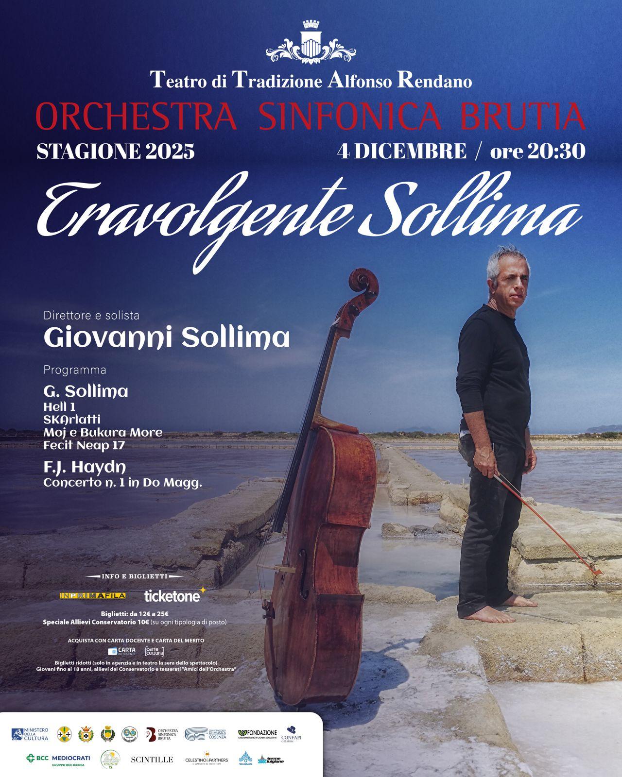 Concerto 4 dicembre Travolgente Sollima - Giovanni Sollima e l'Orchestra Brutia in concerto al Rendano di Cosenza - 3 Concerto 4 dicembre Travolgente Sollima - Meraviglie di Calabria - 2