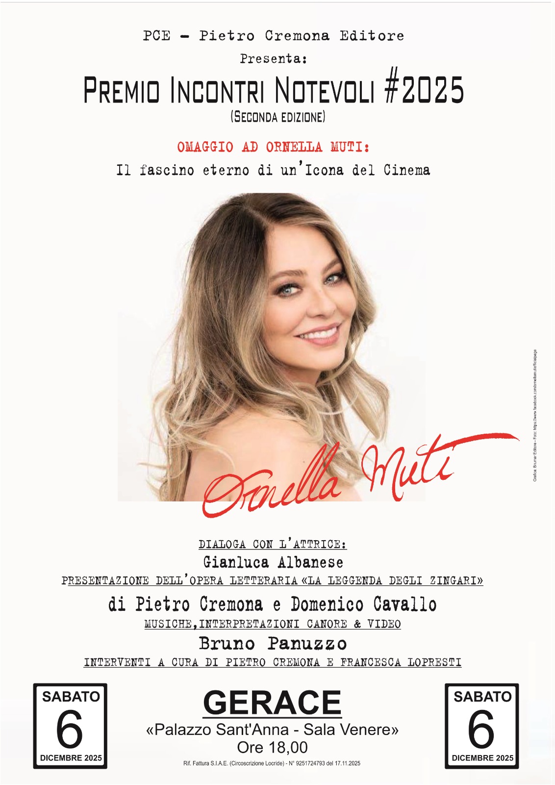 Locandina Incontri Notevoli 061225 - Premio "Incontri Notevoli 2025", a Gerace l'omaggio a Ornella Muti - 3 Locandina Incontri Notevoli 061225 - Meraviglie di Calabria - 2