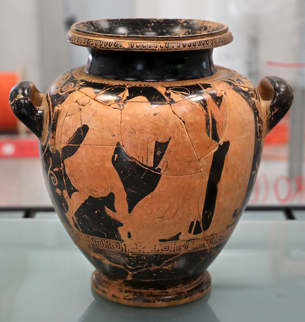 Sibari Parchi archeologici Stamnos con rapimento di orizia da parte di bore e scena di conversazione V secolo ac da trebisacce 01 - Piccole perle dal Museo di Sibari: Orizia rapita dal dio del vento - 5 Sibari Parchi archeologici Stamnos con rapimento di orizia da parte di bore e scena di conversazione V secolo ac da trebisacce 01 - Meraviglie di Calabria - 4