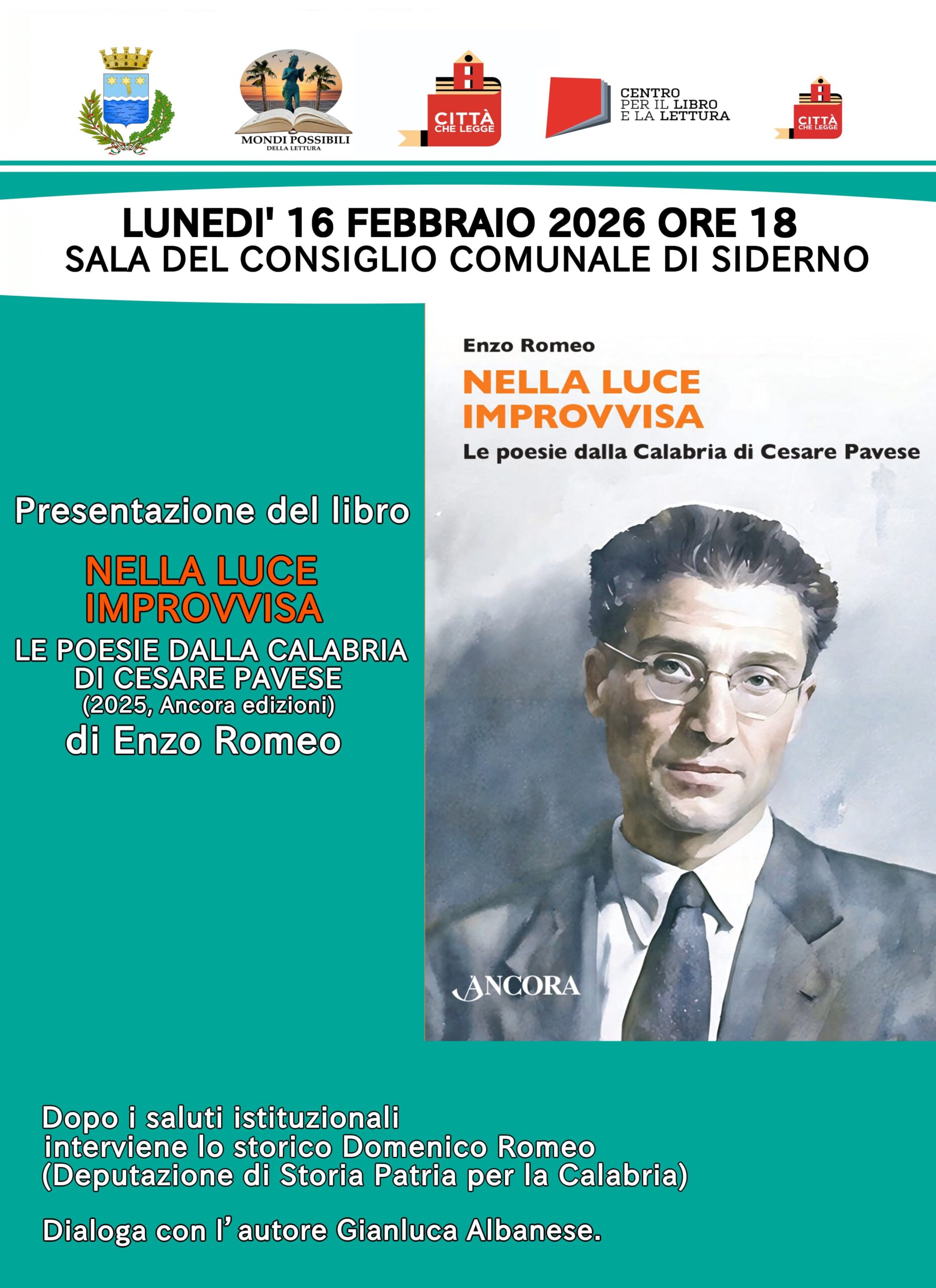locandina presentazione libro di enzo romeo 1 scaled - Nella luce improvvisa. Le poesie dalla Calabria di Cesare Pavese - 3 locandina presentazione libro di enzo romeo 1 scaled - Meraviglie di Calabria - 2