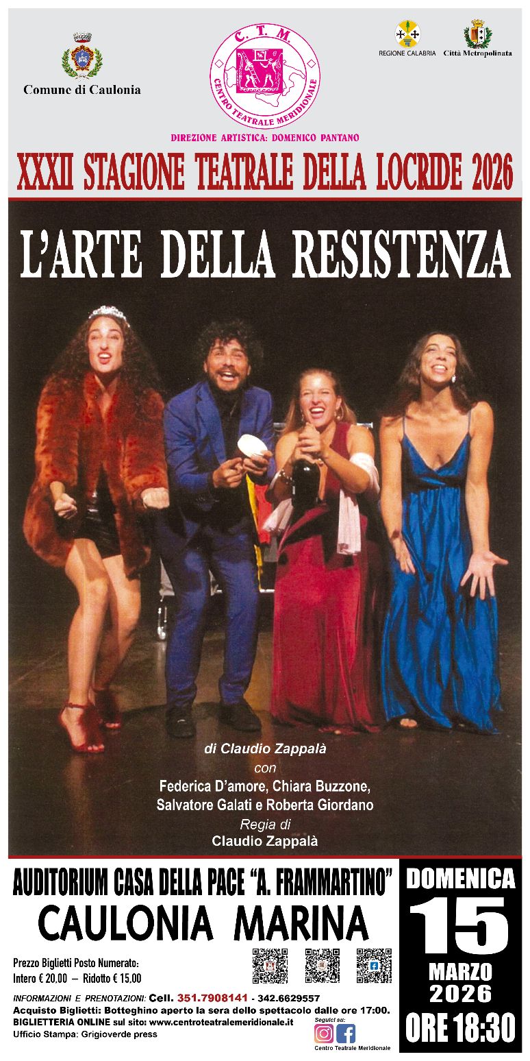 loc Larte della resistenza 1 - Stagione Teatrale della Locride, a Caulonia “L’arte della resistenza" - 3 loc Larte della resistenza 1 - Meraviglie di Calabria - 2