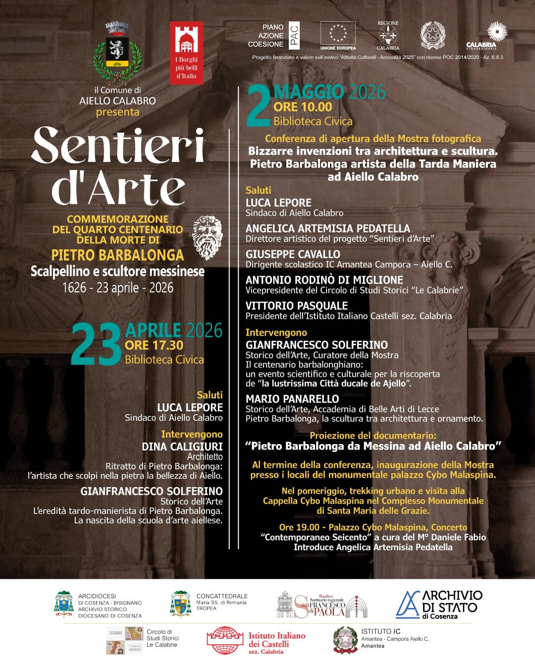 23 aprile e 2 maggio Locandina Sentieri Arte - Meraviglie di Calabria - 6