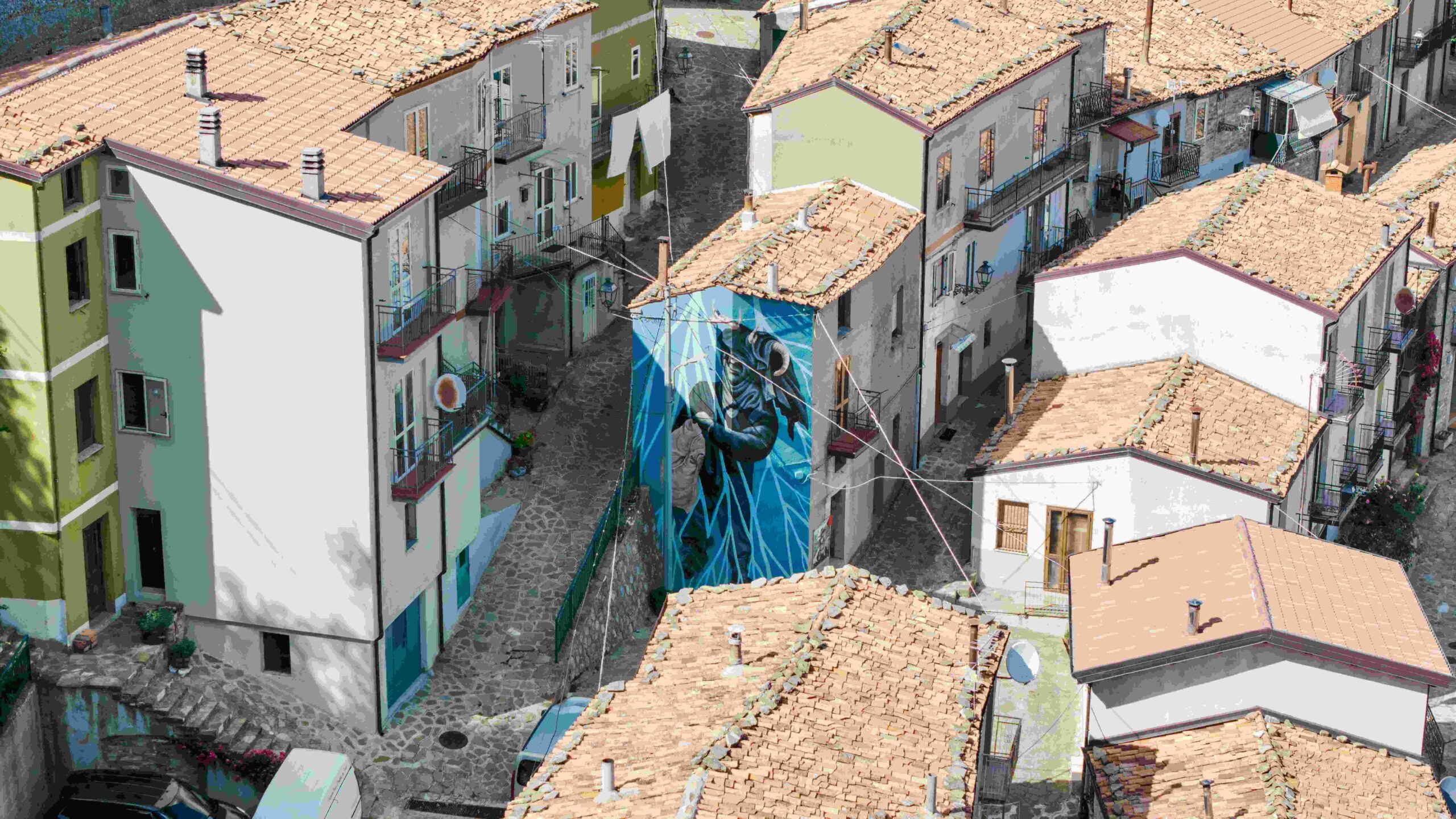Alessandria del carretto murales Sposari panorama scaled - Alessandria del Carretto ispira la street art di OSA Festival - 13 Alessandria del carretto murales Sposari panorama scaled - Meraviglie di Calabria - 12