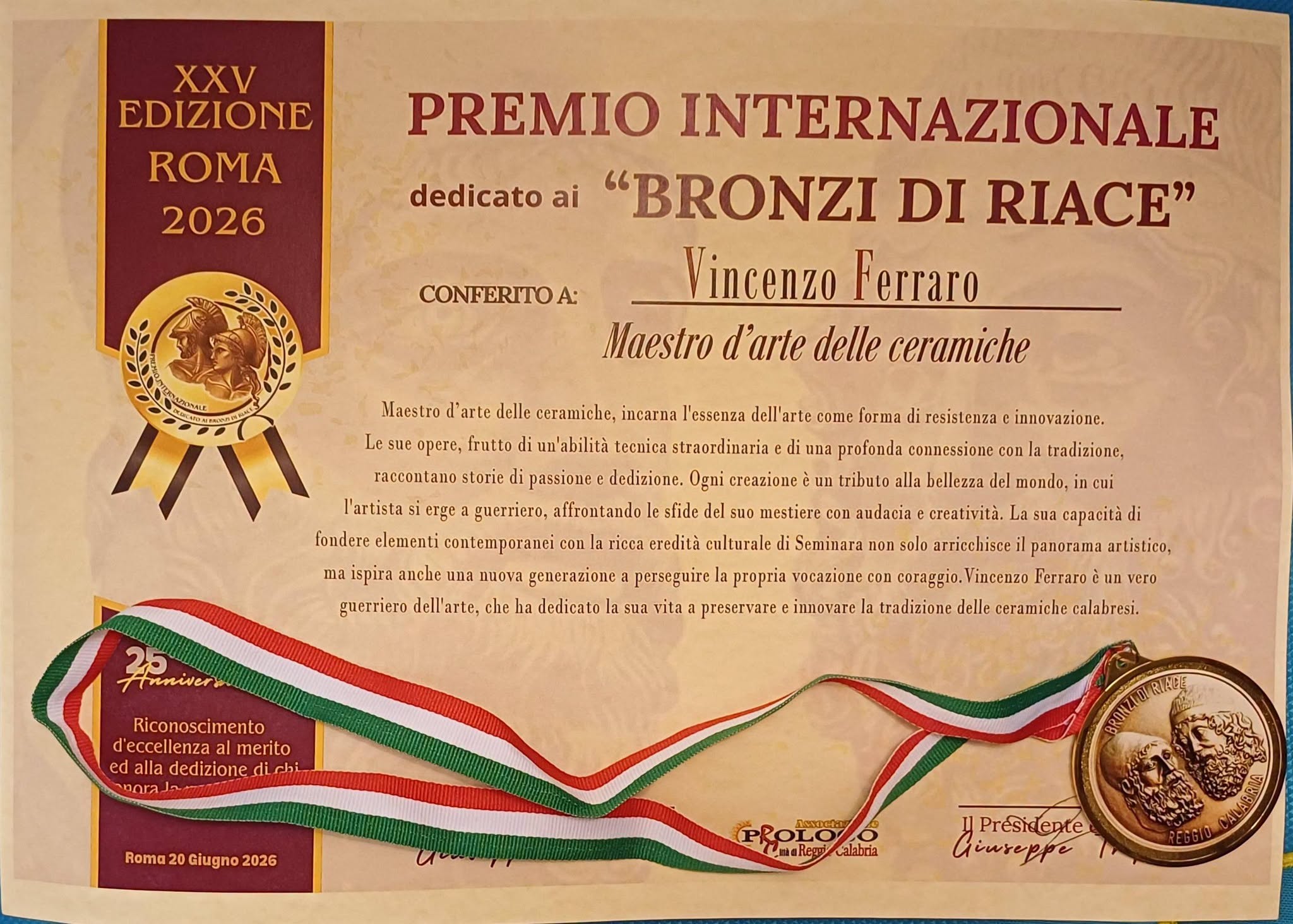 vincenzo ferraro 5 - Il maestro ceramista di Seminara Vincenzo Ferraro premiato a Roma - 5 vincenzo ferraro 5 - Meraviglie di Calabria - 4