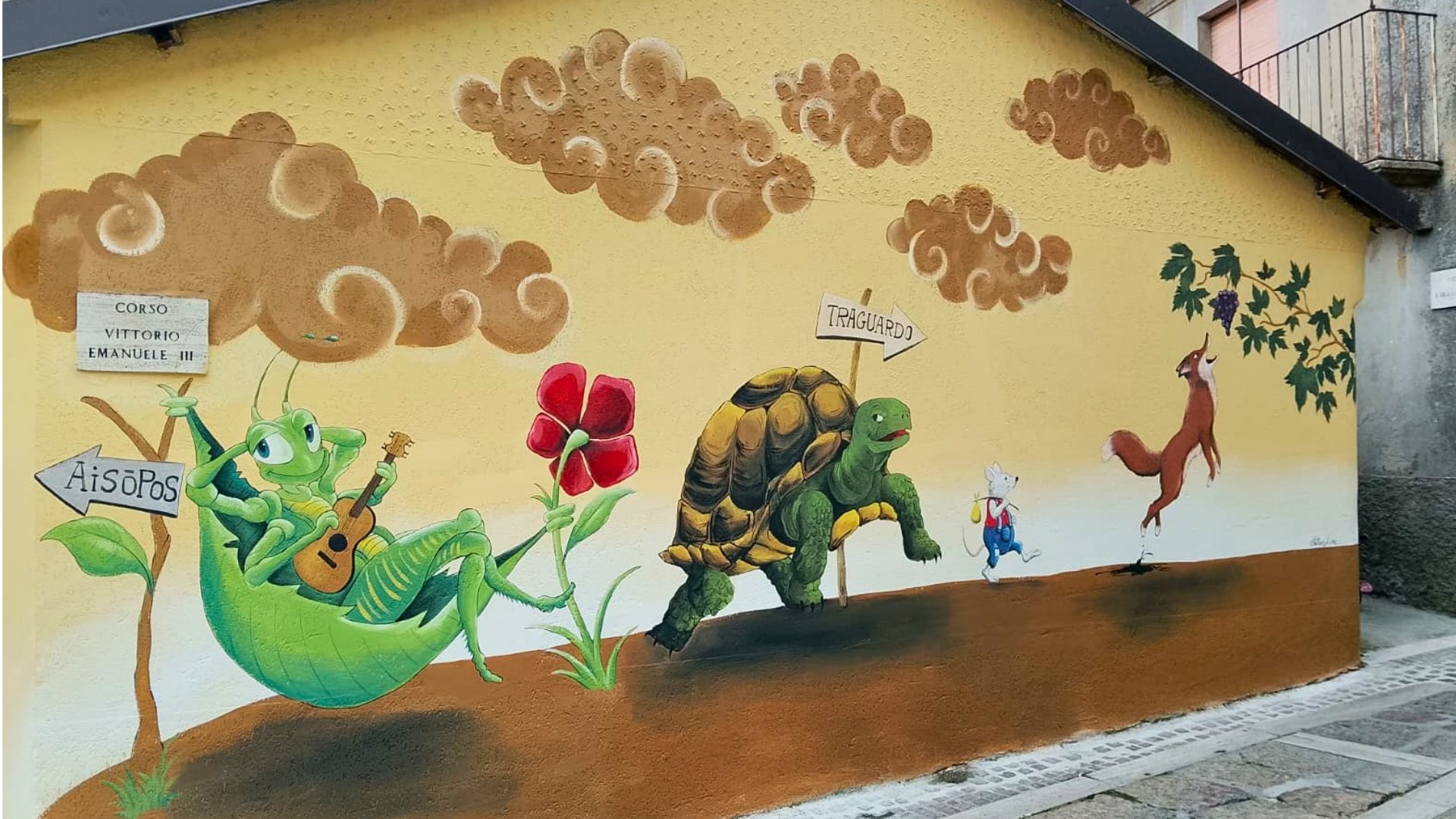 Storie di animali parlanti, le favole di Esopo nei murales di Fabrizia